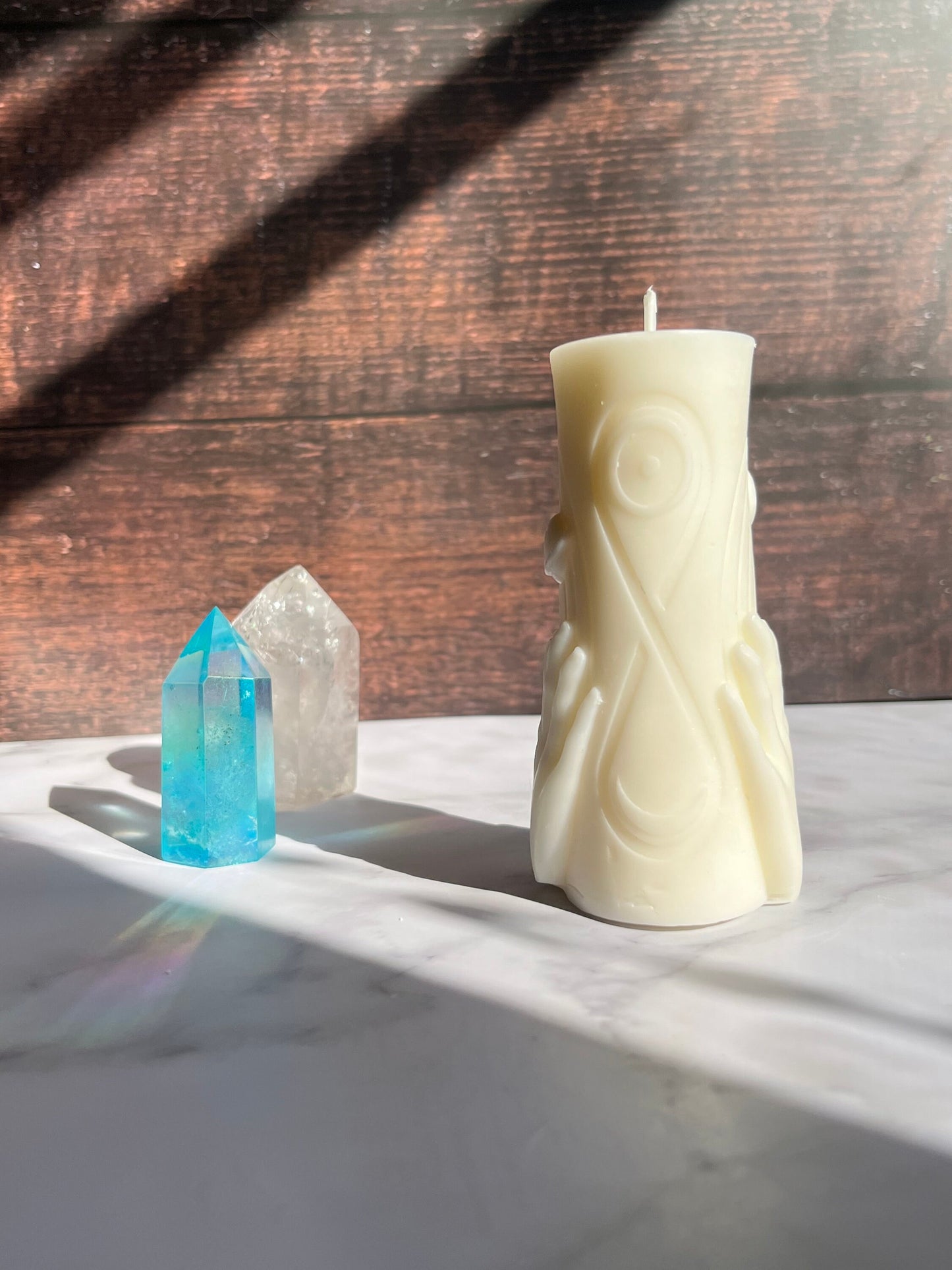 Solar System Beeswax Pillar Candle: Handcrafted Astrology Decor