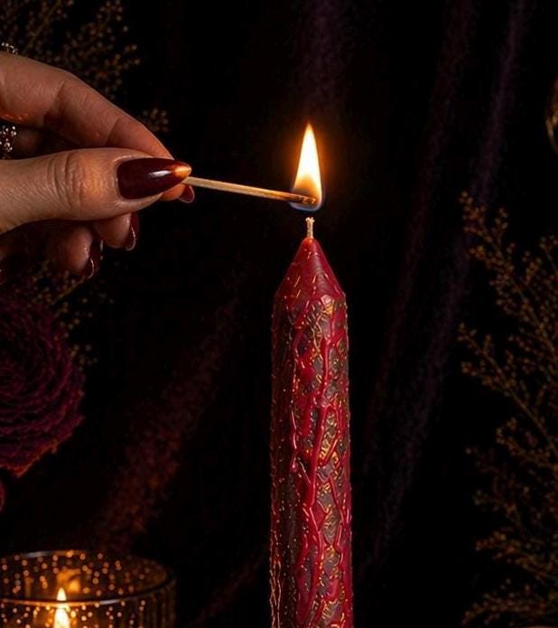 Dragon Spell Candle: Inner Power, Manifestation, Fire Element Candle, Authority Leadership Candle, Beeswax Natural Non Toxic Witch Tools