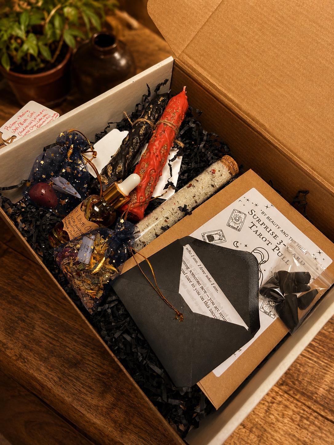 Custom Ritual Kit – Spell Candles, Oils, Crystals, Tarot – Manifestation Magic Tools