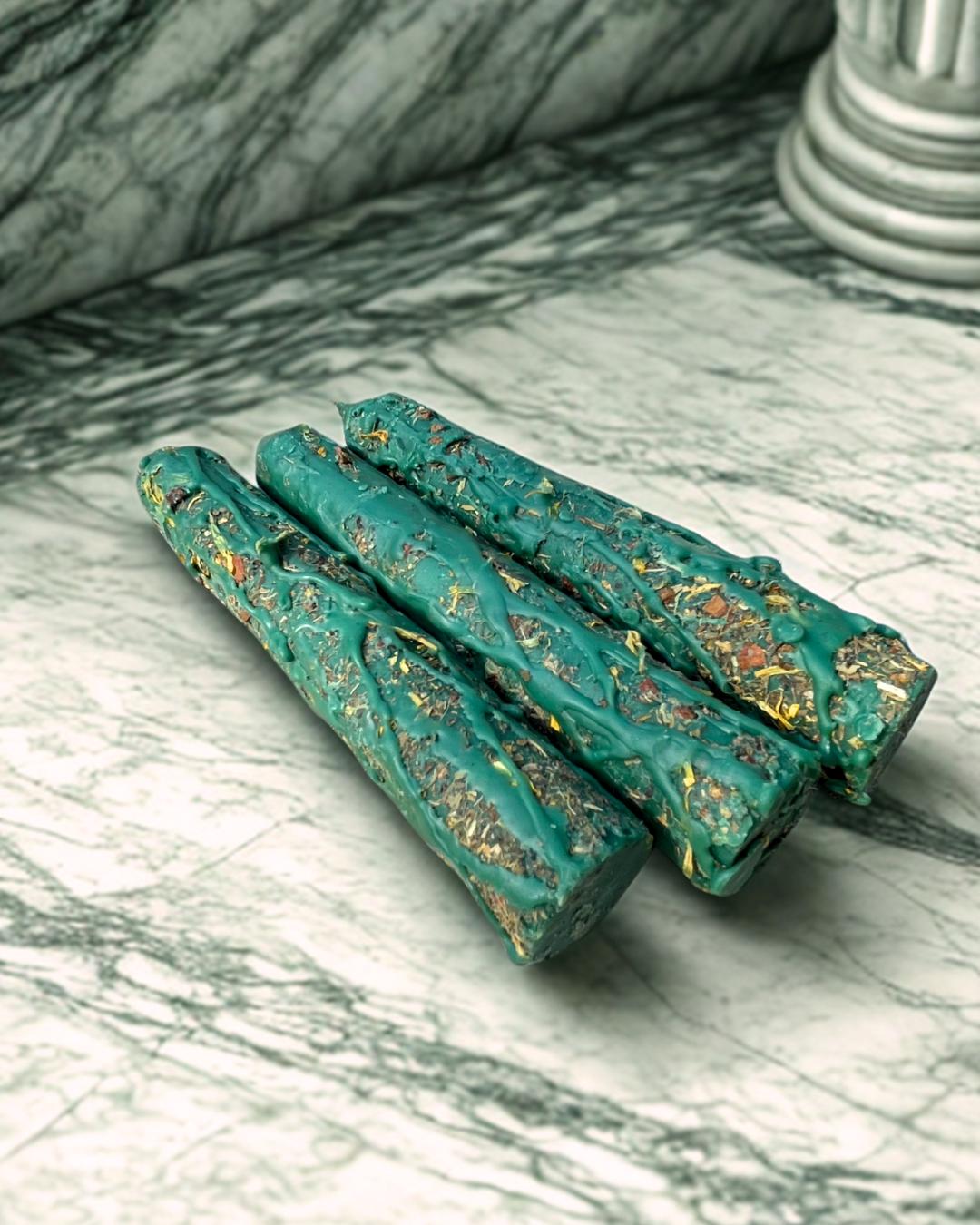 Handcrafted Prosperity Spell Candle: Abundance Manifestation, Blessed with Herbs