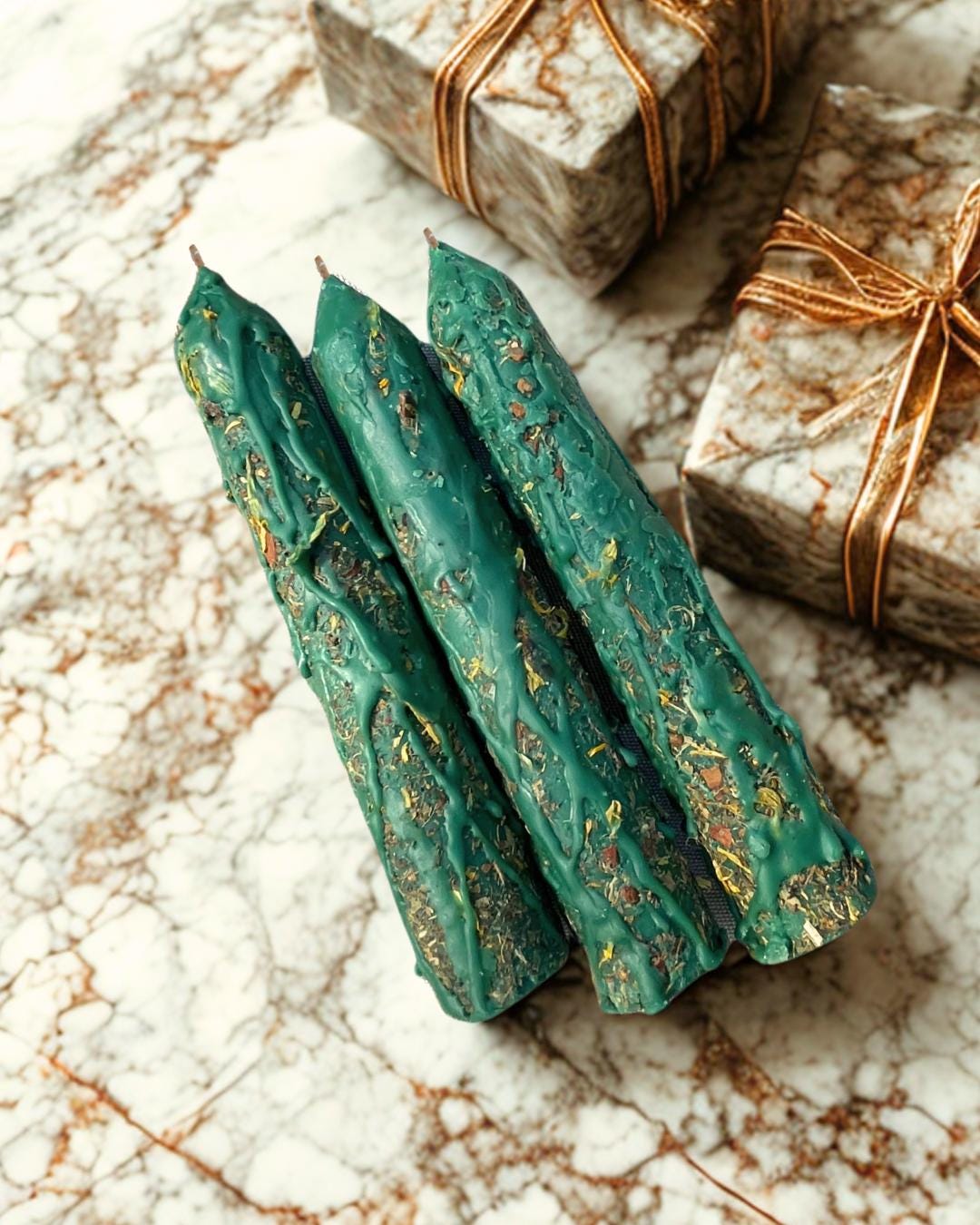 Handcrafted Prosperity Spell Candle: Abundance Manifestation, Blessed with Herbs