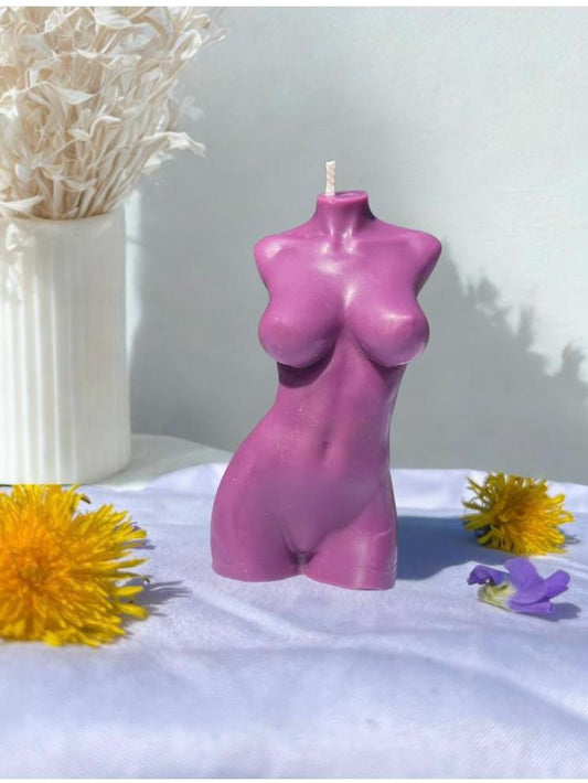Beeswax Goddess Torso Candle: Feminine Body Art Decor
