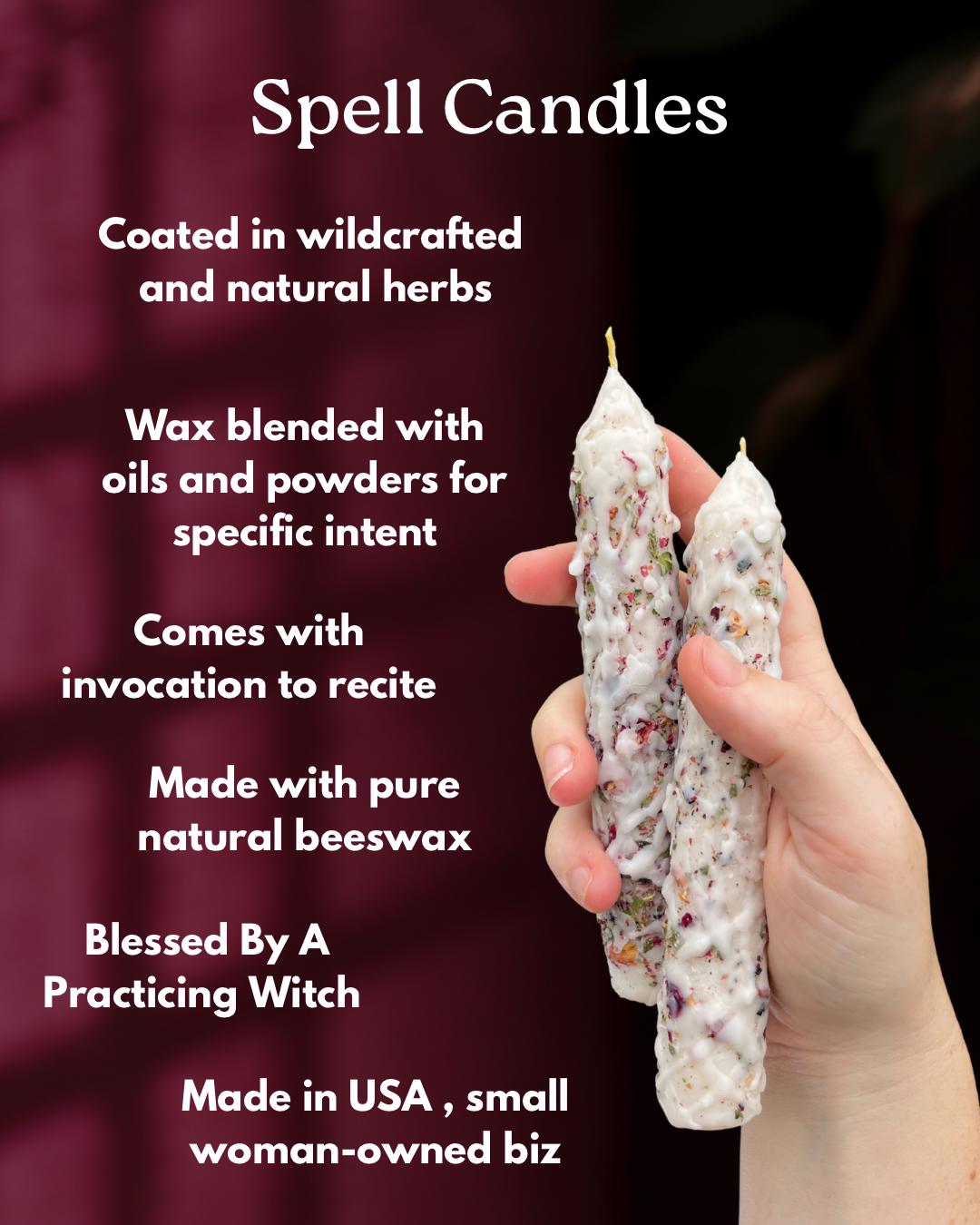 Blessed Beeswax Candle: Anointed Witchcraft Ritual Candle