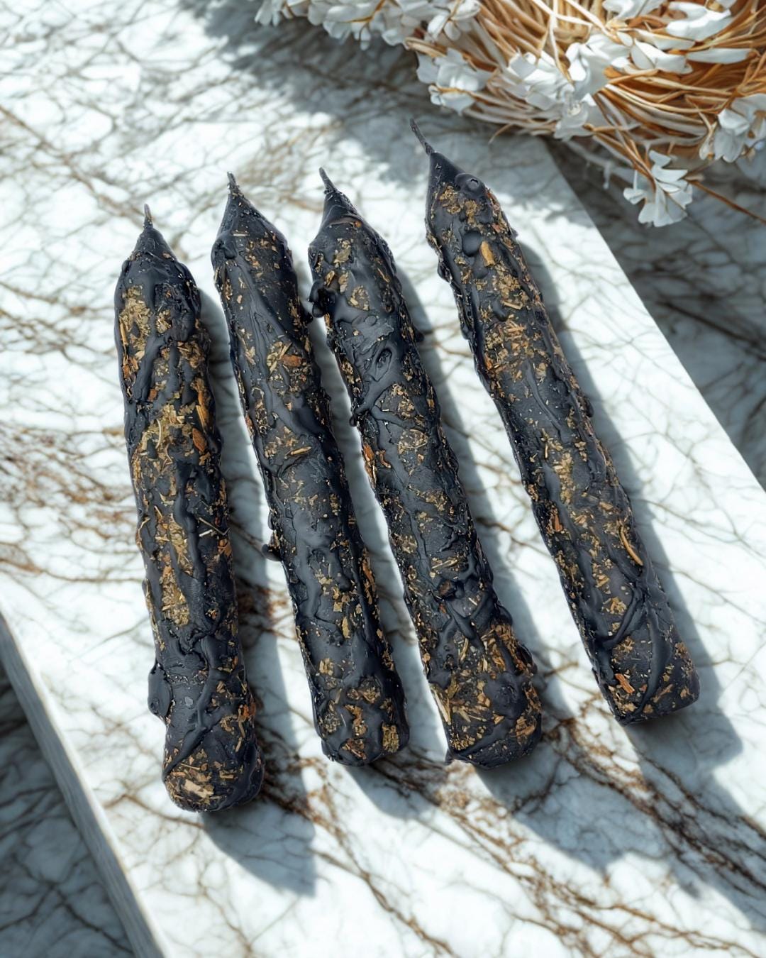 Black Beeswax Protection Candle: Hand-Poured Ritual Candle