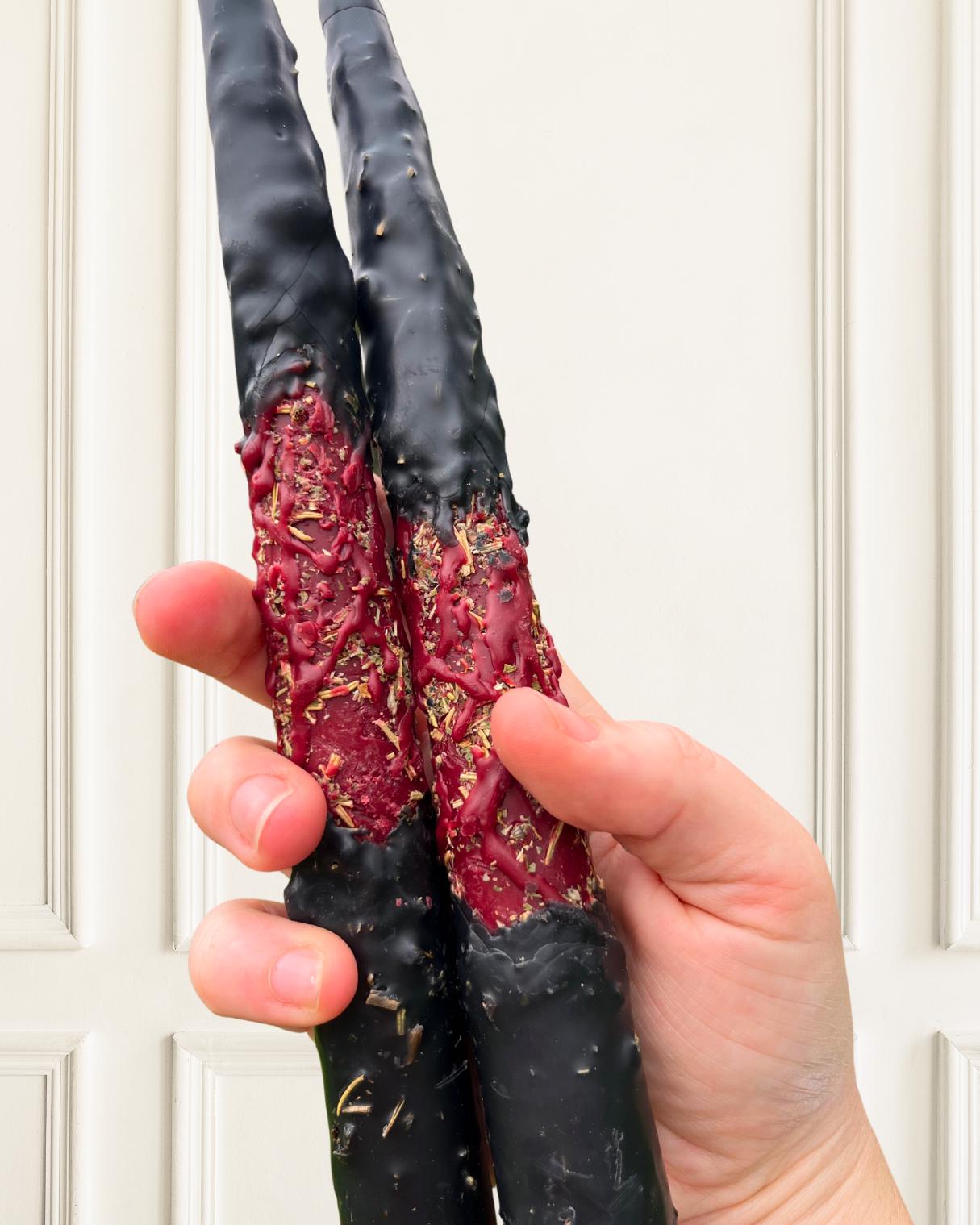 Fiery Protection Candle: Handcrafted Beeswax Spellwork, Warding Ritual