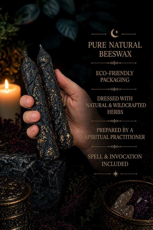 Black Beeswax Protection Candle: Hand-Poured Ritual Candle