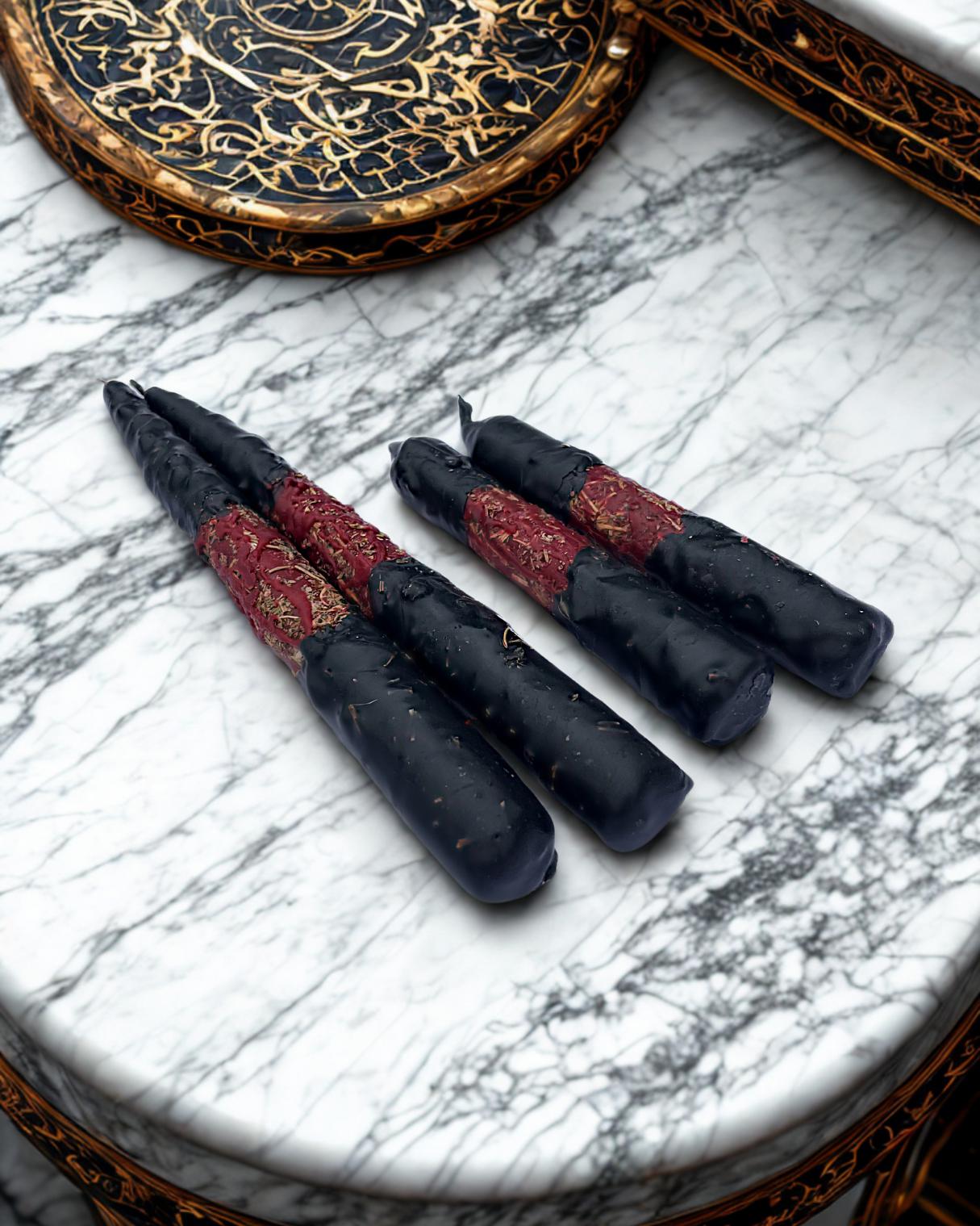 Fiery Protection Candle: Handcrafted Beeswax Spellwork, Warding Ritual