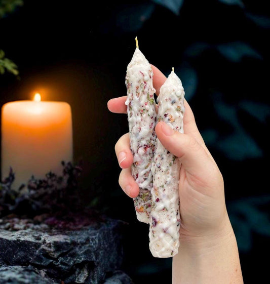 Blessed Beeswax Candle: Anointed Witchcraft Ritual Candle