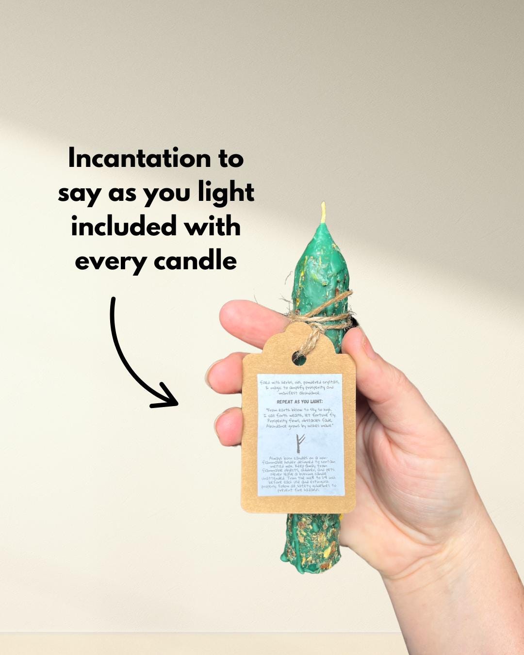 Handcrafted Prosperity Spell Candle: Abundance Manifestation, Blessed with Herbs