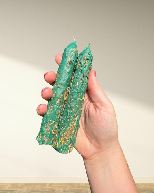 Handcrafted Prosperity Spell Candle: Abundance Manifestation, Blessed with Herbs