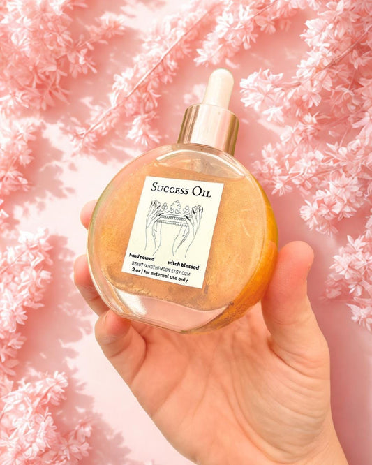 Success Anointing Oil: Hand Poured Ritual Oil with Herbs - 2 oz