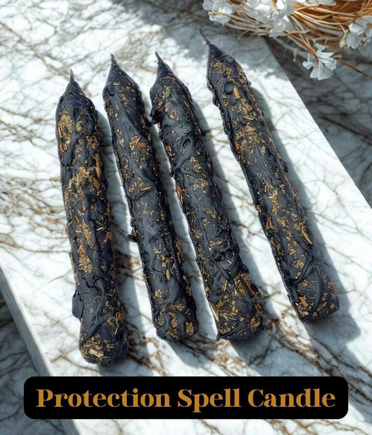 Black Beeswax Protection Candle: Hand-Poured Ritual Candle