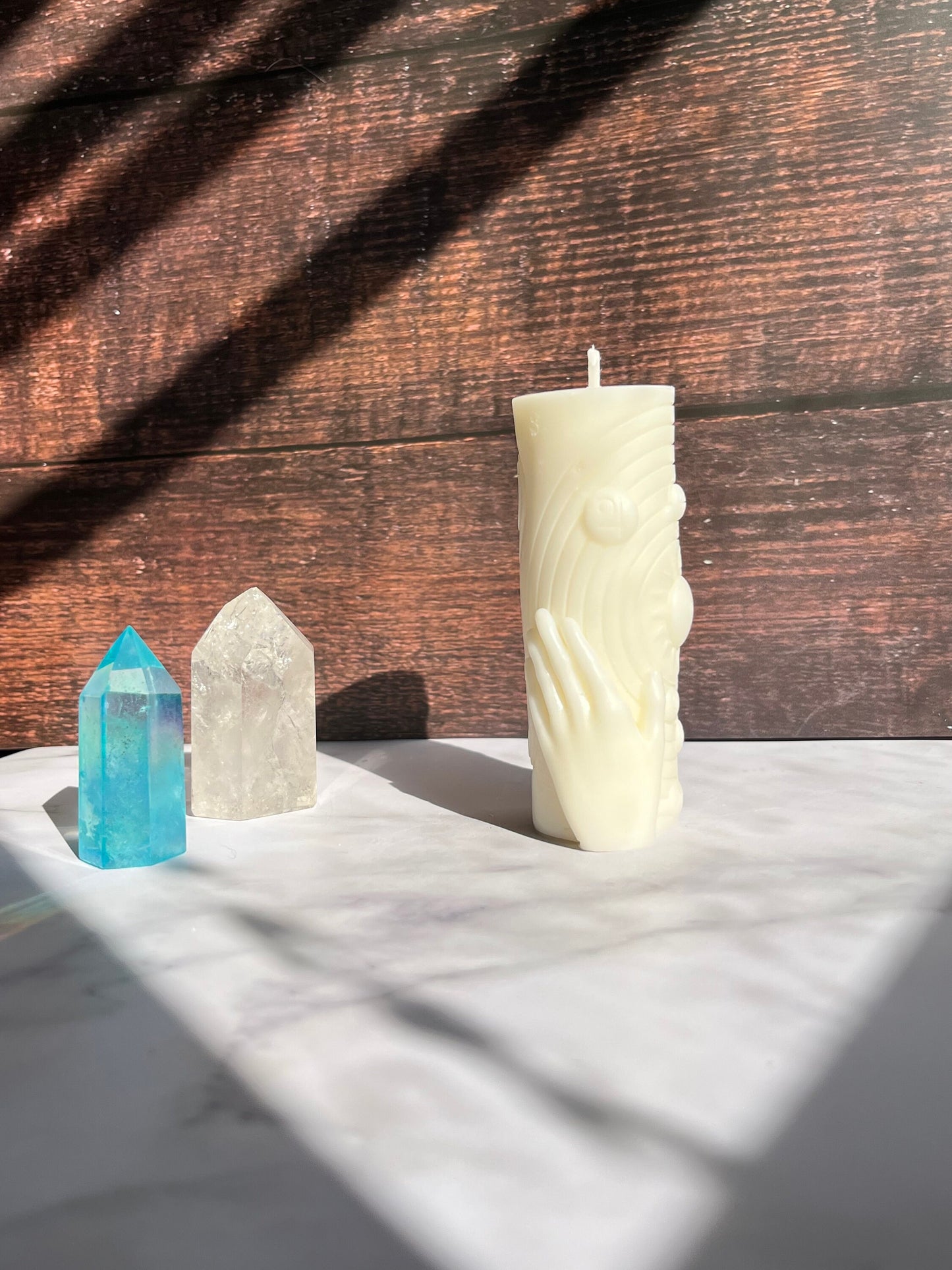 Solar System Beeswax Pillar Candle: Handcrafted Astrology Decor