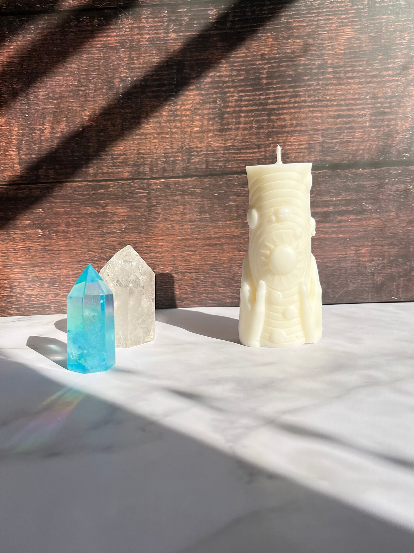 Solar System Beeswax Pillar Candle: Handcrafted Astrology Decor