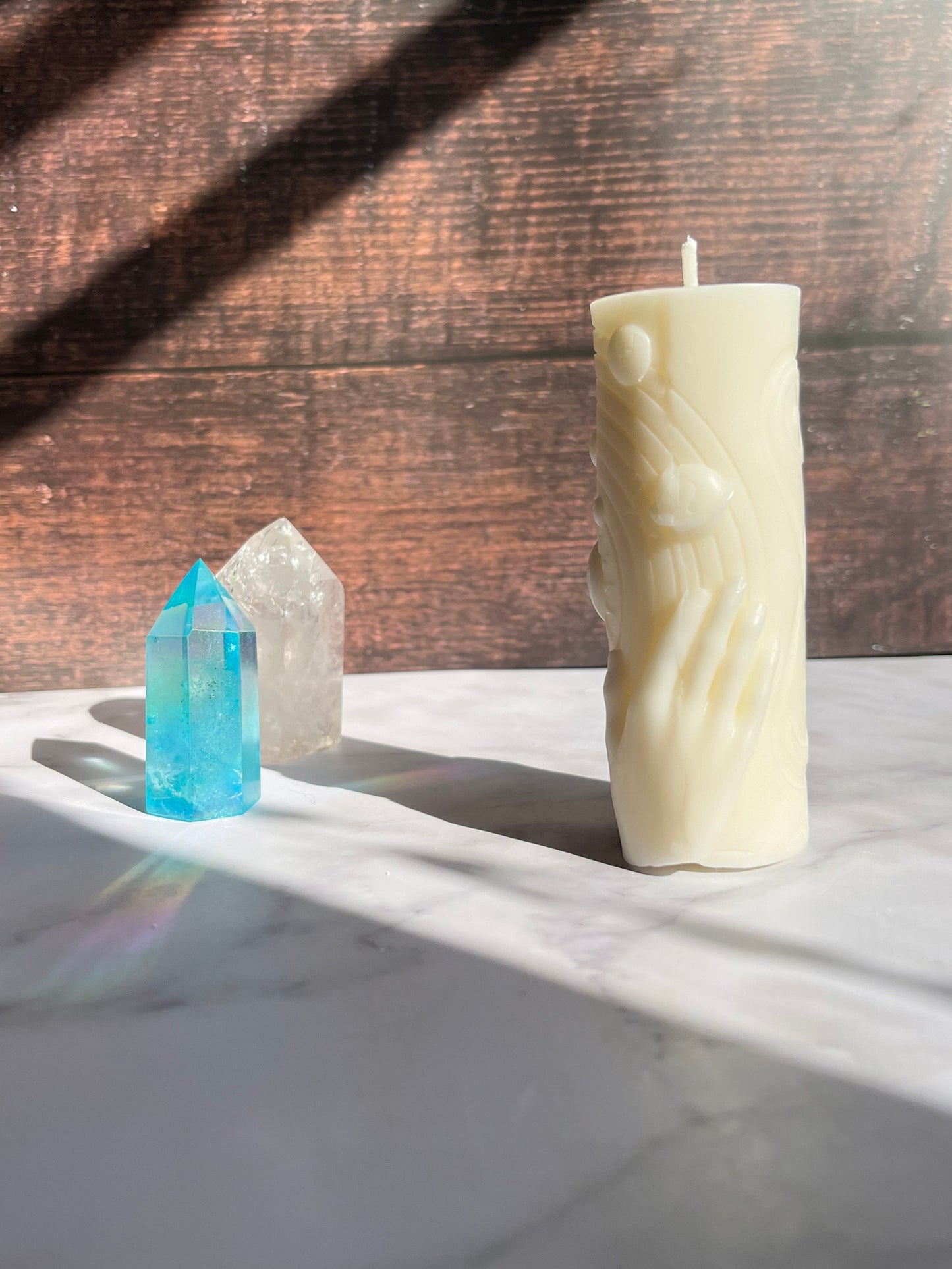 Solar System Beeswax Pillar Candle: Handcrafted Astrology Decor