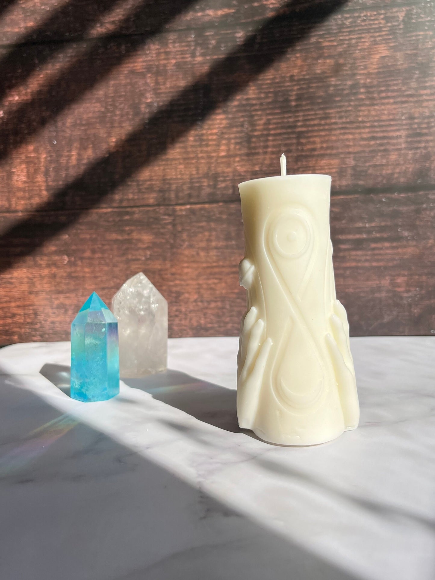 Solar System Beeswax Pillar Candle: Handcrafted Astrology Decor