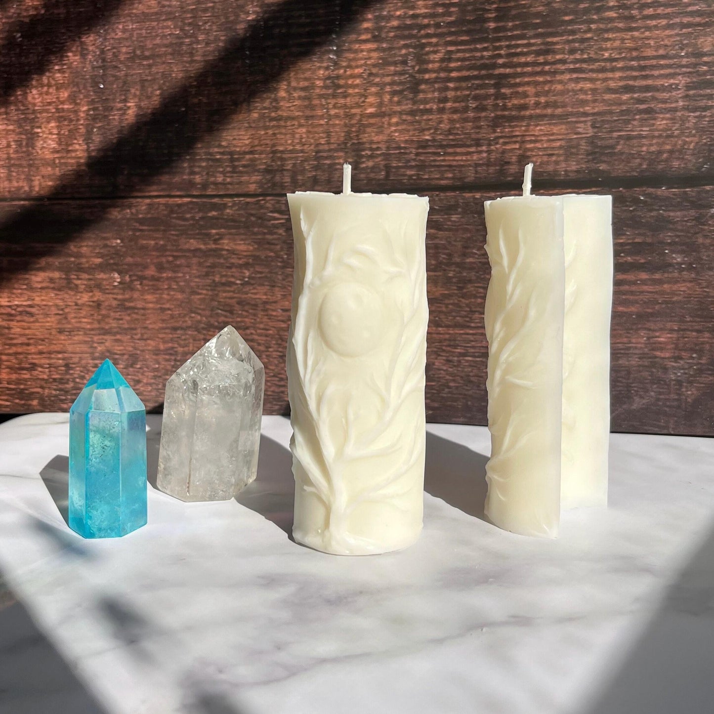 Moon Phase Beeswax Pillar Candle | Astrology Altar & Decor