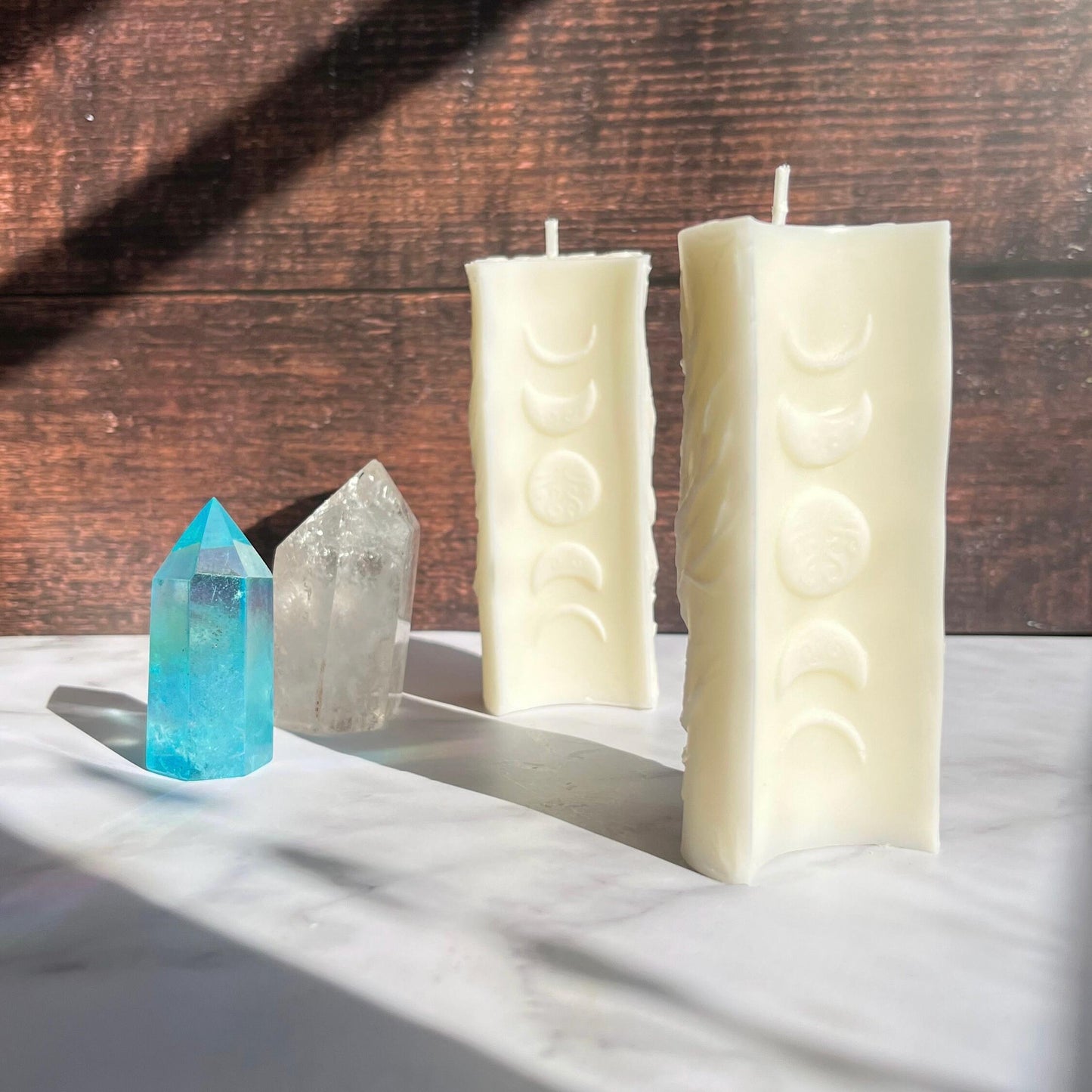 Moon Phase Beeswax Pillar Candle | Astrology Altar & Decor