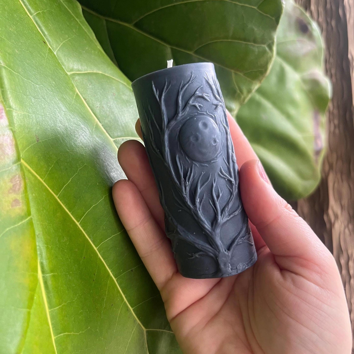 Moon Phase Beeswax Pillar Candle | Astrology Altar & Decor