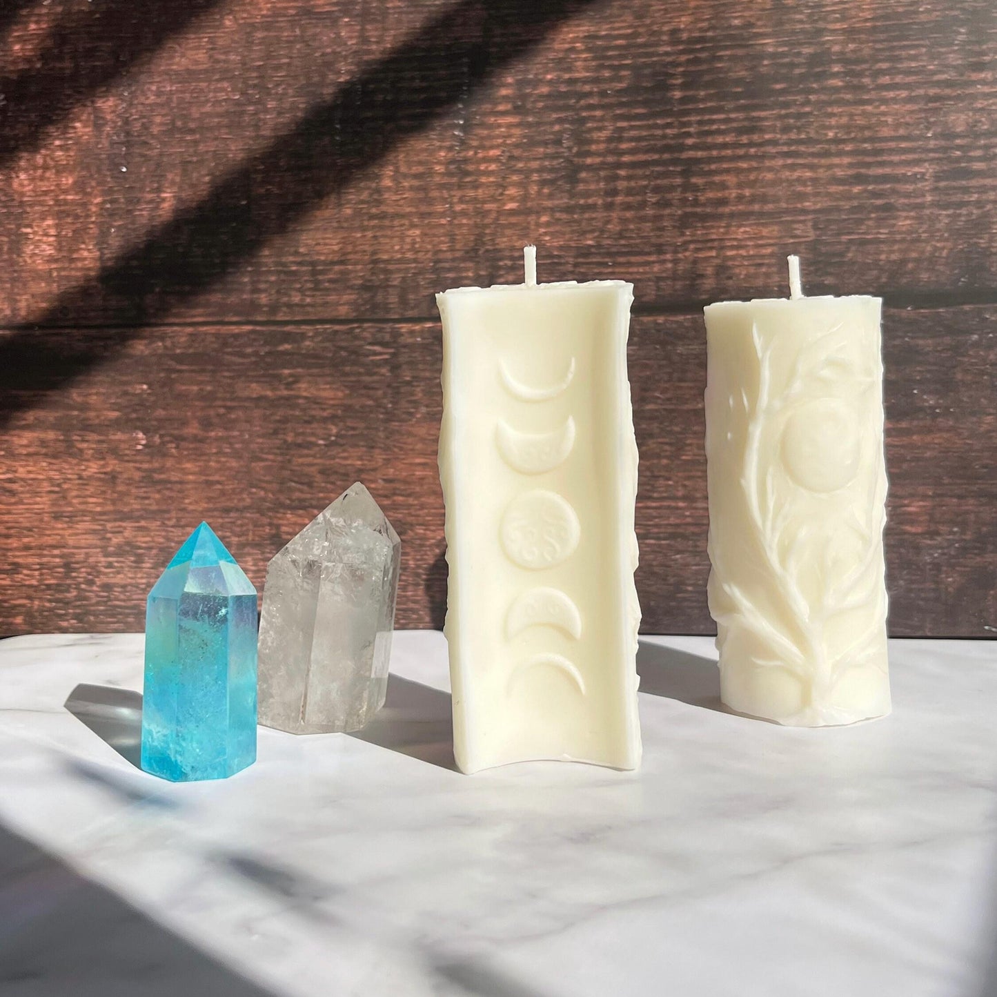 Moon Phase Beeswax Pillar Candle | Astrology Altar & Decor