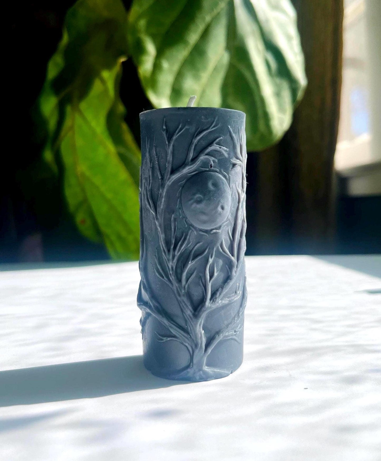 Moon Phase Beeswax Pillar Candle | Astrology Altar & Decor