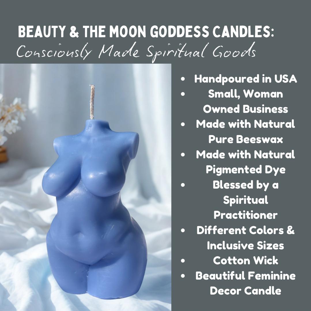 Plus Size Goddess Beeswax Candle: Feminine Torso Art