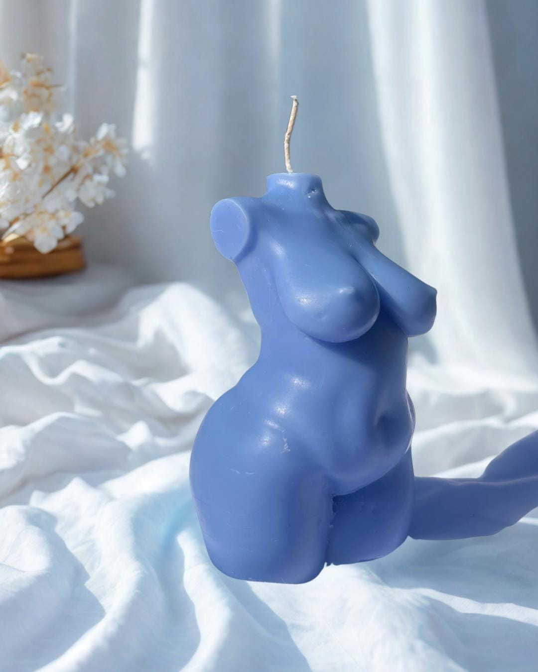 Plus Size Goddess Beeswax Candle: Feminine Torso Art