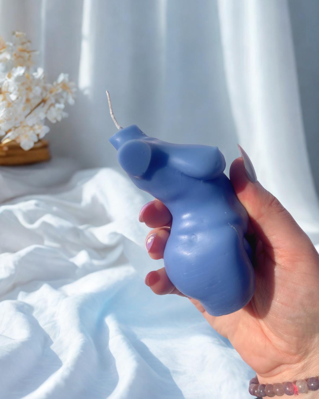 Plus Size Goddess Beeswax Candle: Feminine Torso Art