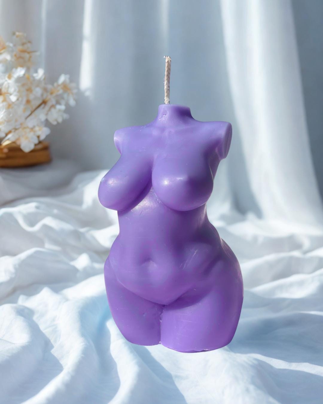 Plus Size Goddess Beeswax Candle: Feminine Torso Art
