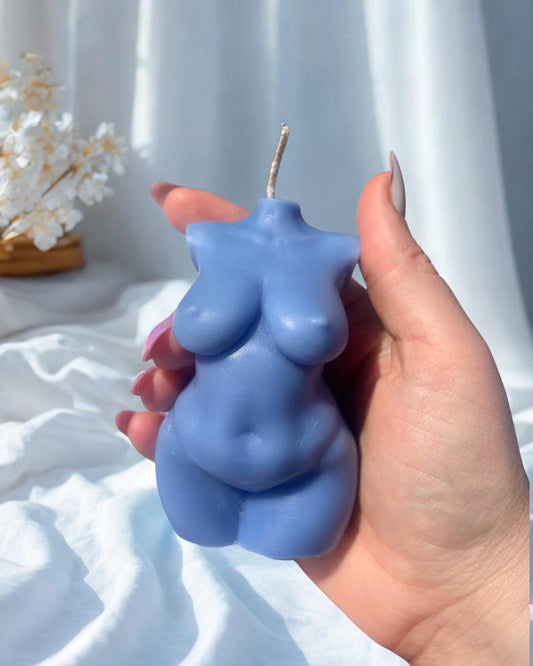 Plus Size Goddess Beeswax Candle: Feminine Torso Art