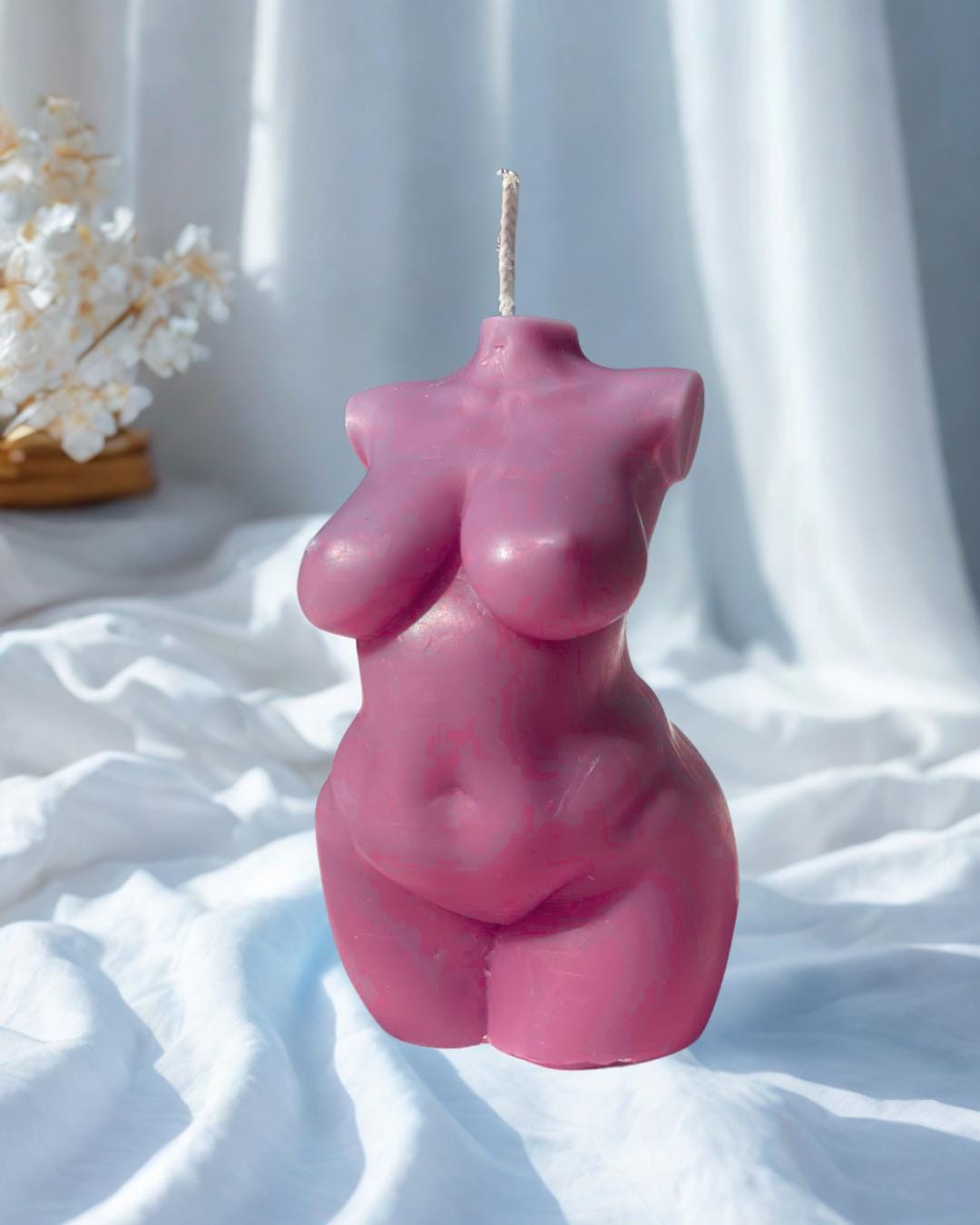 Plus Size Goddess Beeswax Candle: Feminine Torso Art