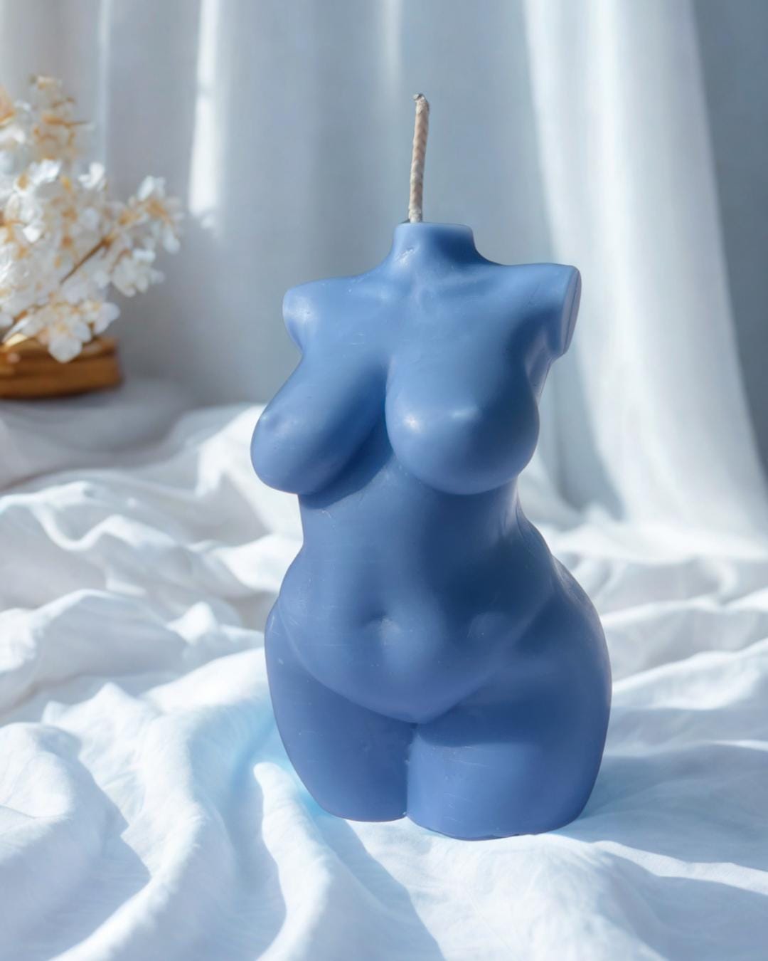 Plus Size Goddess Beeswax Candle: Feminine Torso Art