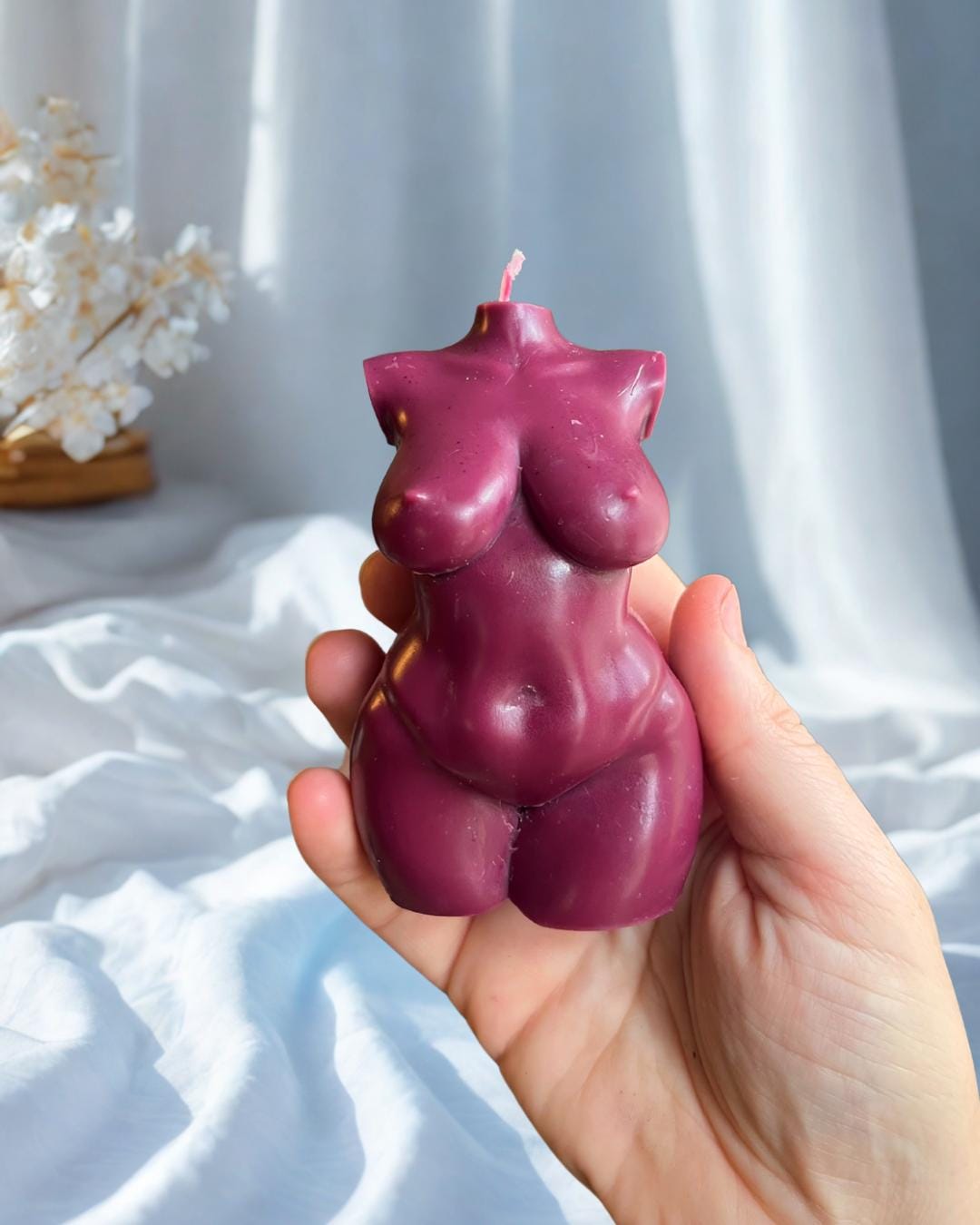 Plus Size Goddess Beeswax Candle: Feminine Torso Art