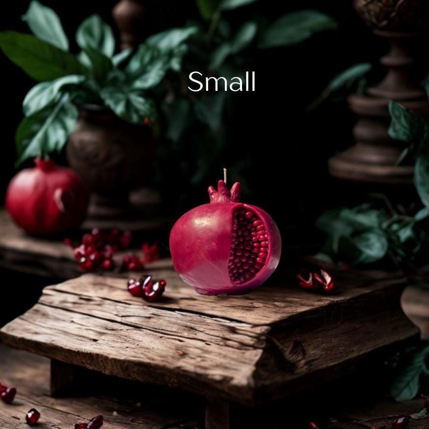 Pomegranate Beeswax Ritual Candle | Persephone Symbol Decor