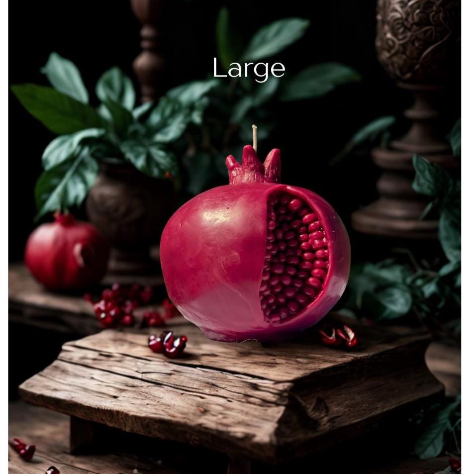 Pomegranate Beeswax Ritual Candle | Persephone Symbol Decor