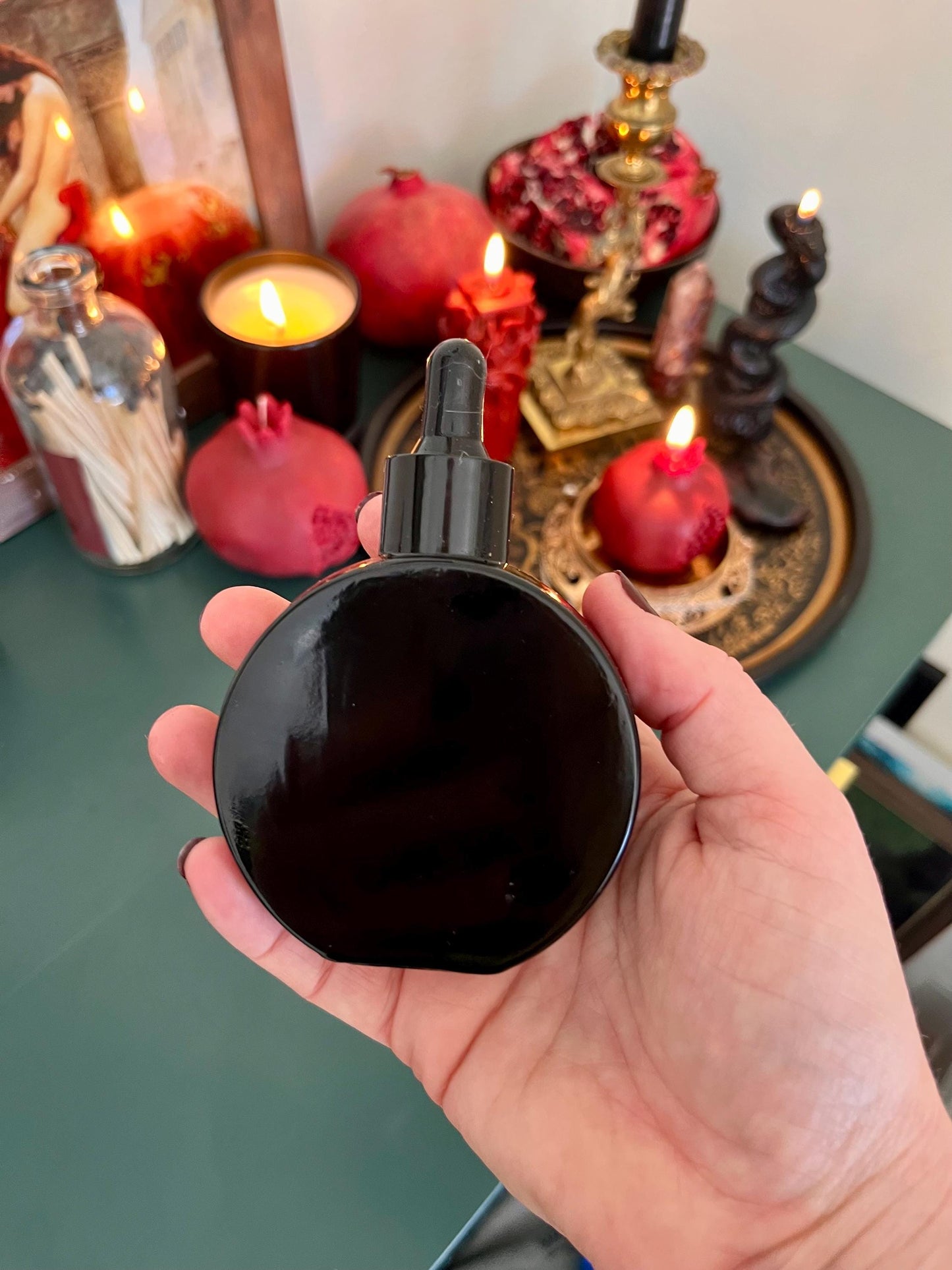 Persephone's Descent Ritual Oil – Rose Vanilla Anointing Oil for Shadow Work