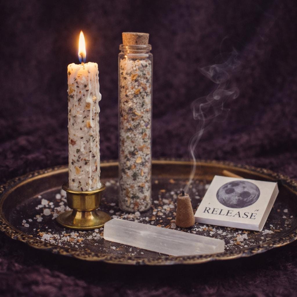 Custom Ritual Kit – Spell Candles, Oils, Crystals, Tarot – Manifestation Magic Tools