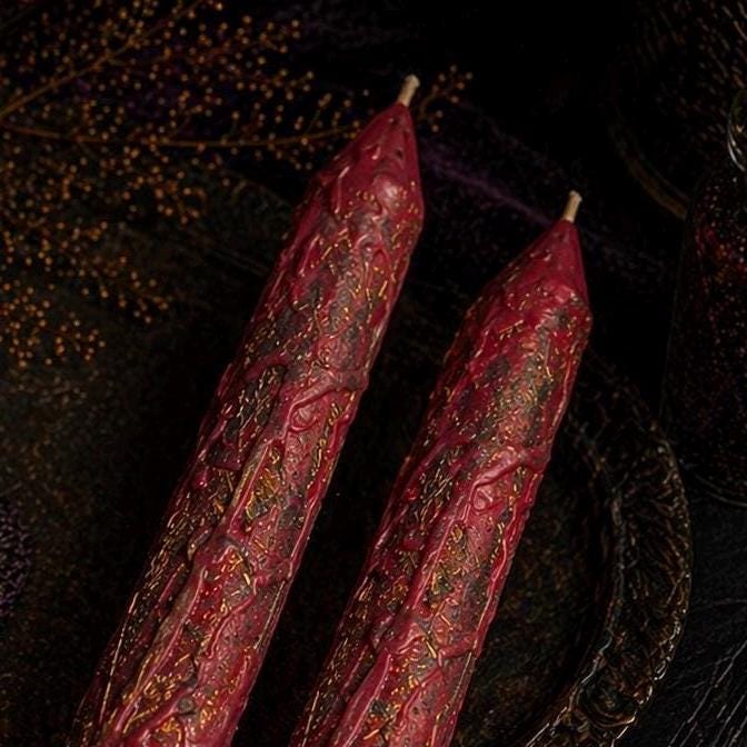 Dragon Spell Candle: Inner Power, Manifestation, Fire Element Candle, Authority Leadership Candle, Beeswax Natural Non Toxic Witch Tools