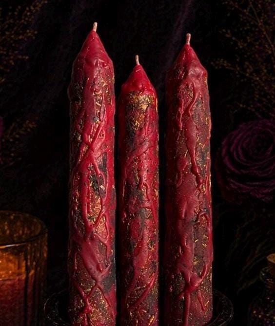 Dragon Spell Candle: Inner Power, Manifestation, Fire Element Candle, Authority Leadership Candle, Beeswax Natural Non Toxic Witch Tools