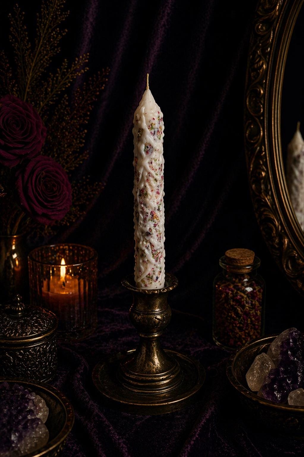 Blessed Beeswax Candle: Anointed Witchcraft Ritual Candle