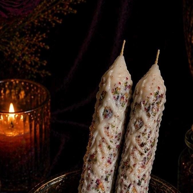 Blessed Beeswax Candle: Anointed Witchcraft Ritual Candle
