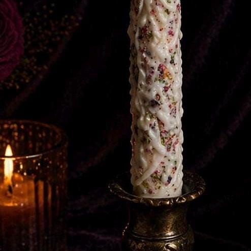 Blessed Beeswax Candle: Anointed Witchcraft Ritual Candle