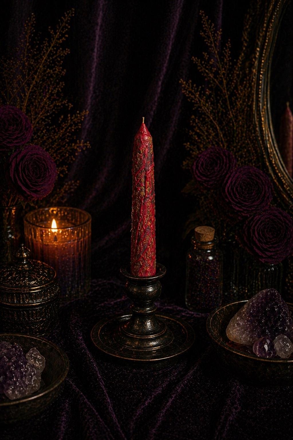 Dragon Spell Candle: Inner Power, Manifestation, Fire Element Candle, Authority Leadership Candle, Beeswax Natural Non Toxic Witch Tools