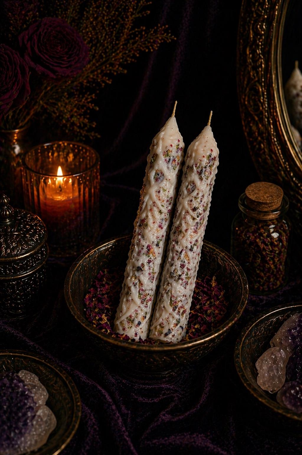 Blessed Beeswax Candle: Anointed Witchcraft Ritual Candle