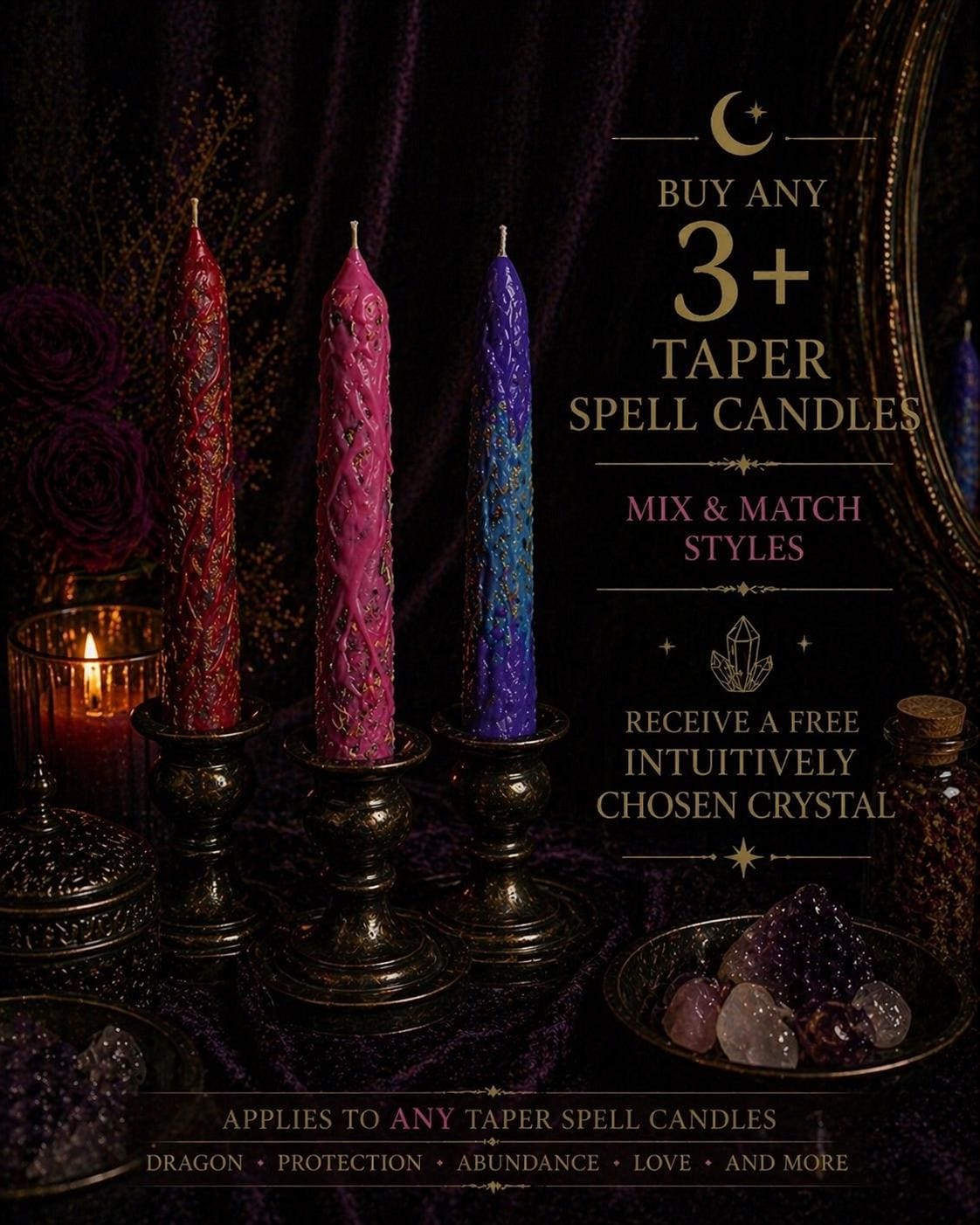 Blessed Beeswax Candle: Anointed Witchcraft Ritual Candle