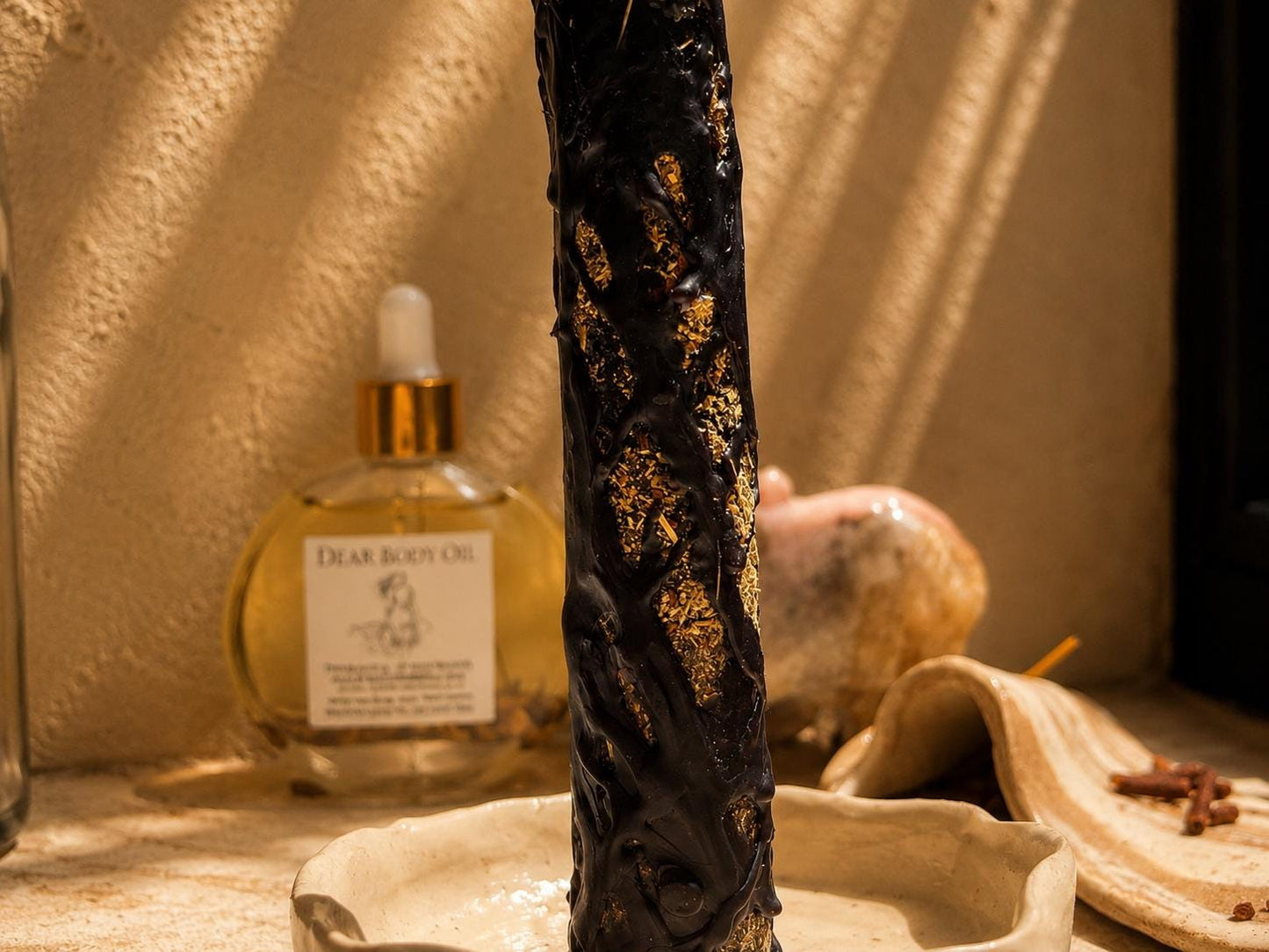 Black Protection Spell Candle, Ritual Taper Candle, Pure Beeswax Witchcraft Candle, Banishing Hex, Witch Altar Gift