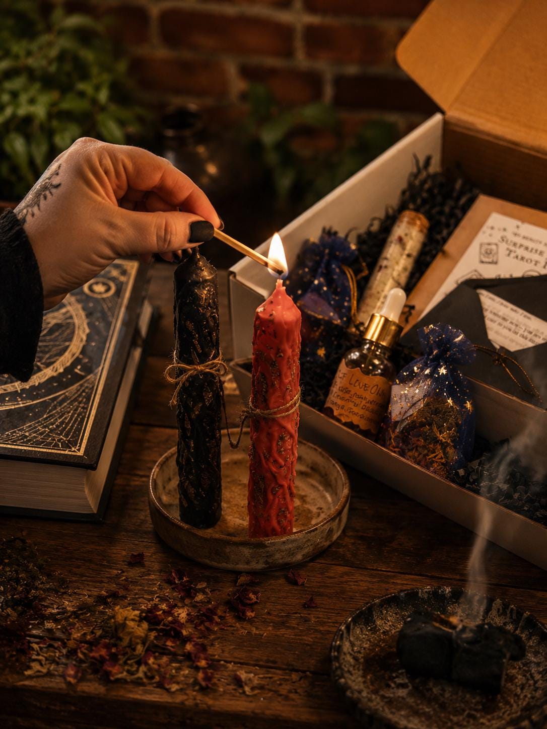Custom Ritual Kit – Spell Candles, Oils, Crystals, Tarot – Manifestation Magic Tools