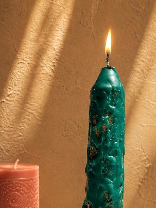 6” Handcrafted Prosperity Spell Candle: Abundance Manifestation Ritual, Beeswax Non Toxic Money Attraction Witch Altar Tool