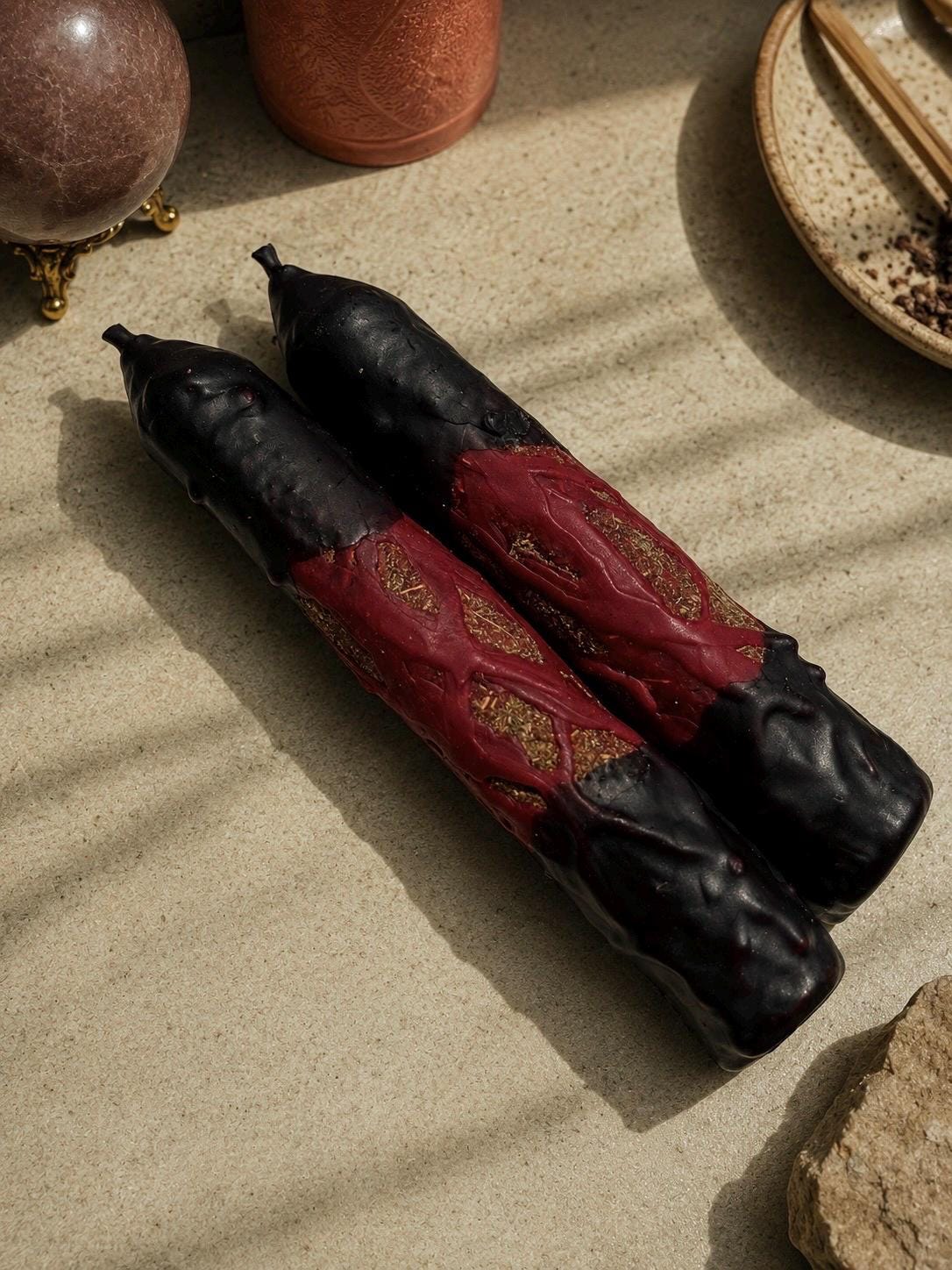 Fiery Protection Candle: Handcrafted Beeswax Spellwork, Warding Ritual
