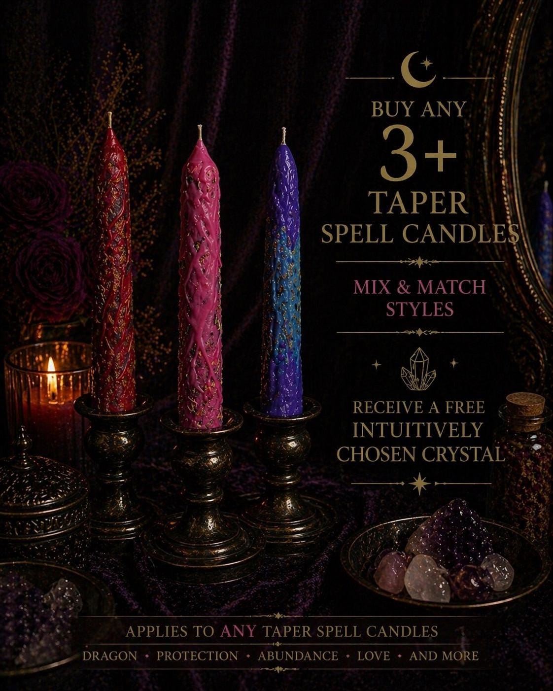 Fiery Protection Candle: Handcrafted Beeswax Spellwork, Warding Ritual